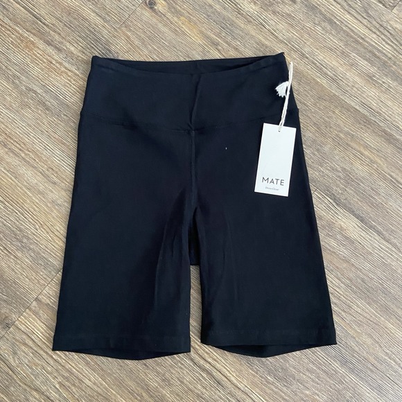 MATE The Label Organic Cotton Stretch Black Biker Short Womens Size Small NWT - Picture 1 of 5